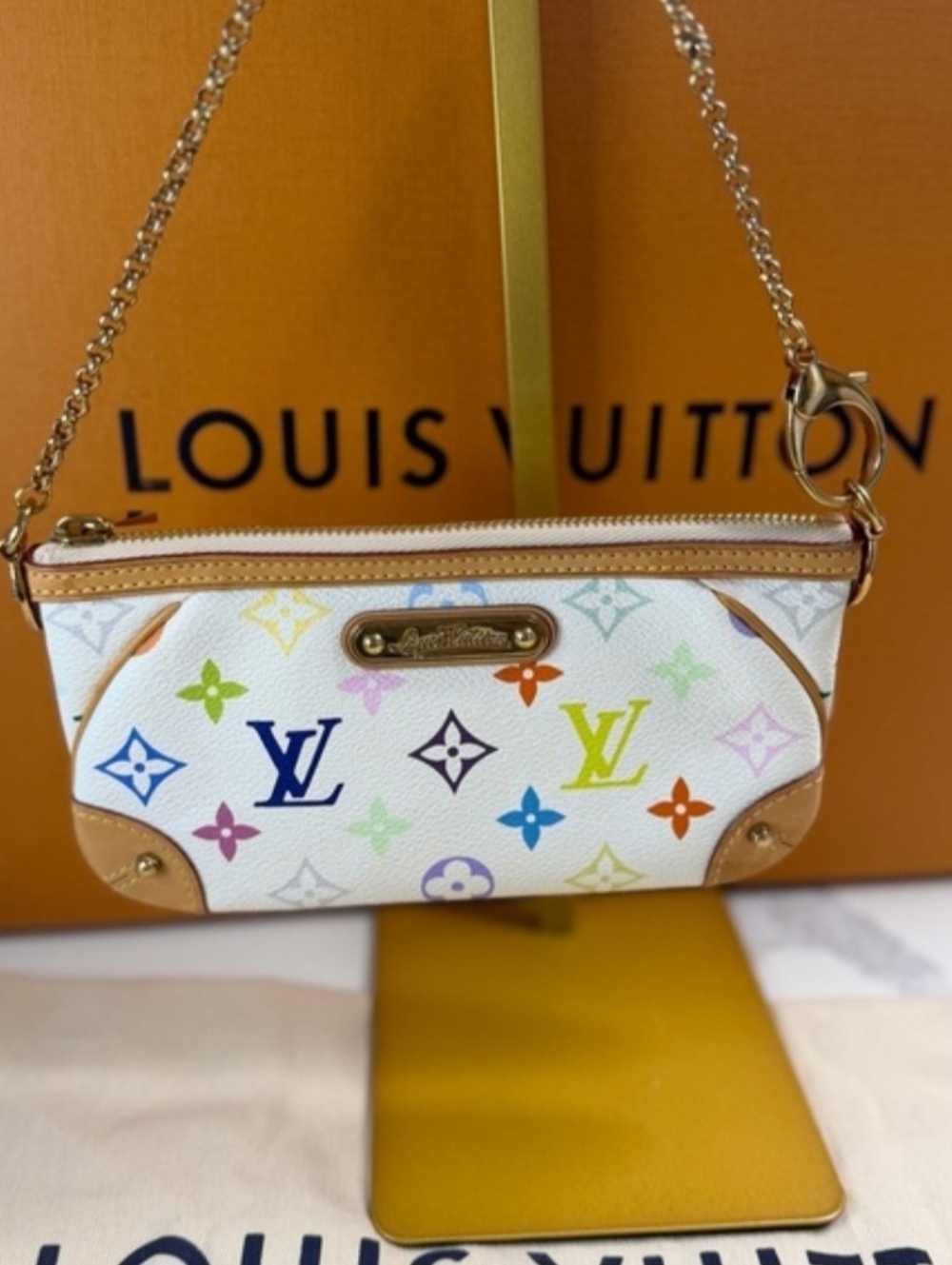 ✨️ Louis Vuitton x Takashi Murakami White Multicolor Monogram Milla Pochette MM✨ - Picture 2 of 7